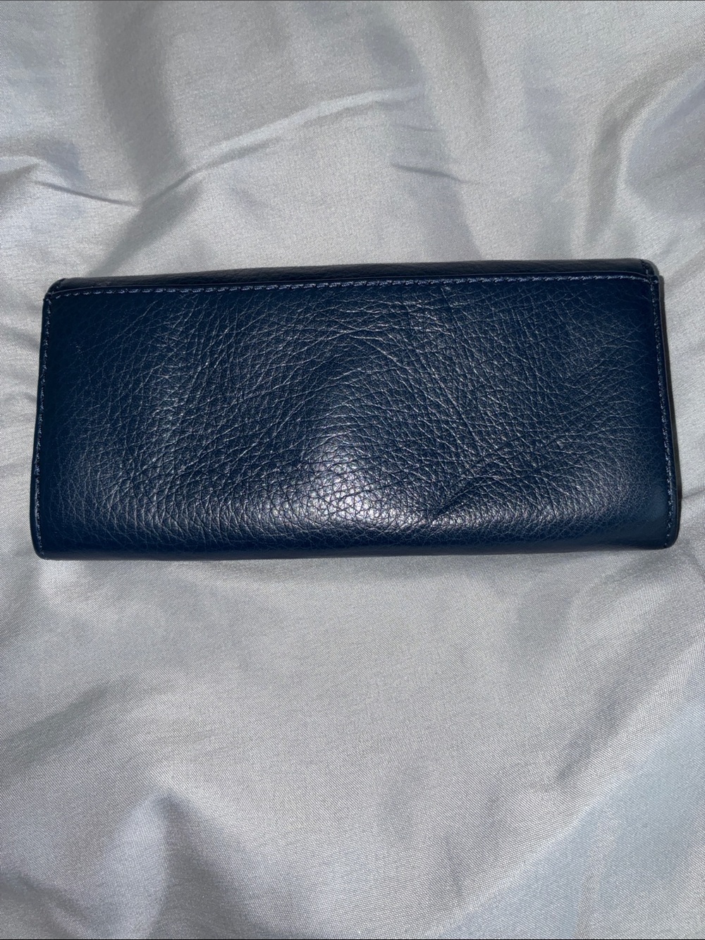 Michael Kors Dark Navy Leather Continental Wallet with Gold MK Emblem - Picture 2 of 4